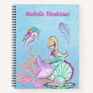 Carnet Mermaid Seahorse & Jellyfish