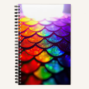 Carnet Mermaid Shimmer Iridescente Scales Rainbow Dragon