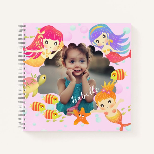 Carnet Mermaids rose (Devant)