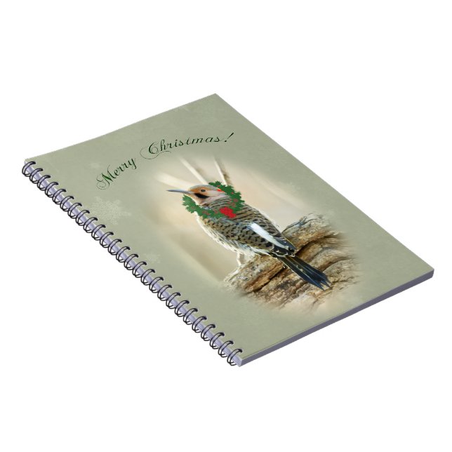 Carnet Merry Christmas Greeting - Northern Flicker (Côté Droit)