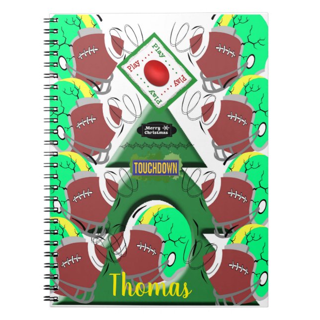 Carnet Merry Christmas Spiral Notebook Football (Devant)