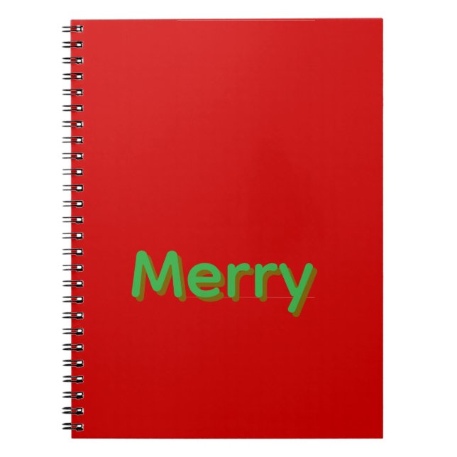 Carnet Merry Green Name on Red (Devant)
