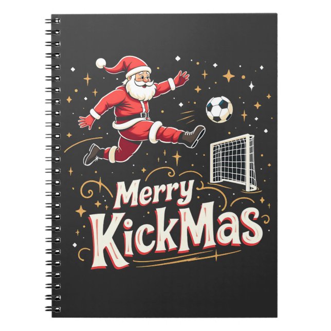 Carnet Merry Kickmas Funny Santa Claus Amateurs de footba (Devant)
