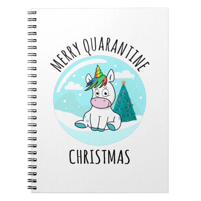 Carnet Merry Quarantine Christmas Unicorn (Devant)