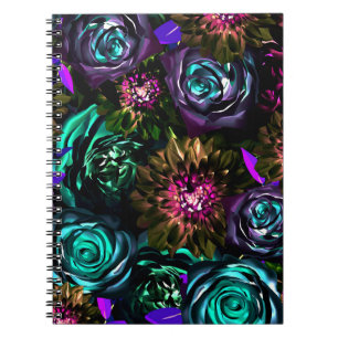 Carnet Merveilleux Monde Sombre Glamour Floral Fleurs