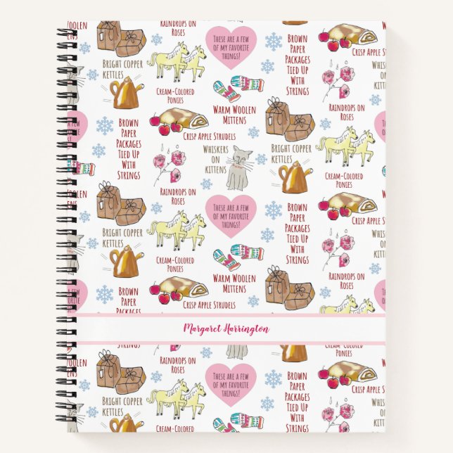 Carnet Mes choses préférées Le son de la musique personna (Devant)