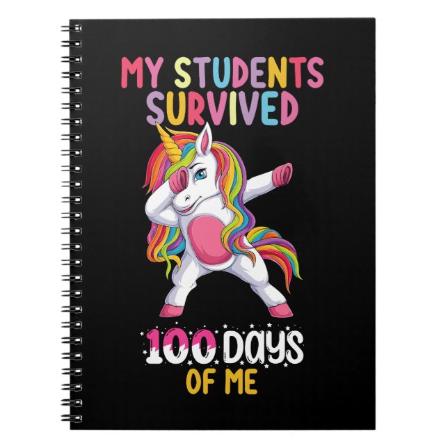 Carnet Mes élèves ont survécu 100 jours de moi Enseignant (Devant)