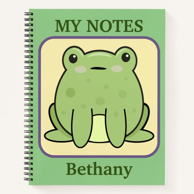 Carnet Mes Notes Frog Personnalisé (Devant)