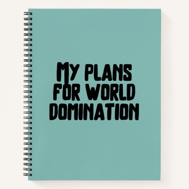 Carnet Mes Plans Pour Le Bloc-Notes World Domination (Devant)
