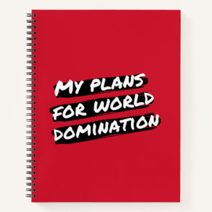 Carnet Mes Plans Pour Le Bloc-Notes World Domination