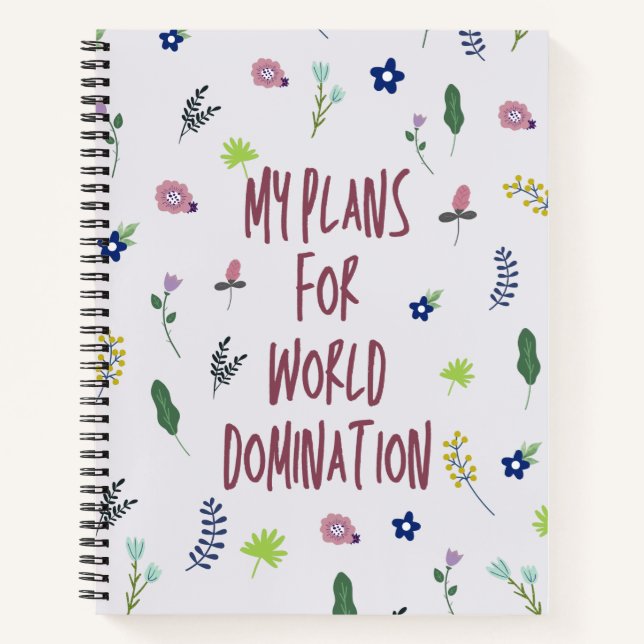 Carnet Mes Plans Pour Le Bloc-Notes World Domination (Devant)