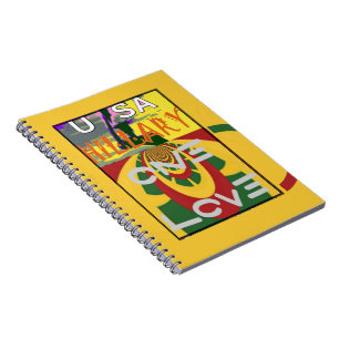 Carnet Message d'amour dans les couleurs de Rasta Imprime