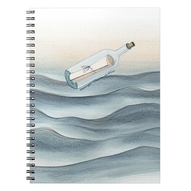 Carnet Message dans une bouteille de l'océan bleu (Devant)