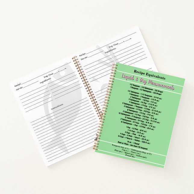 Carnet Mesures de recettes liquides et sèches Vert menthe (Intérieur)