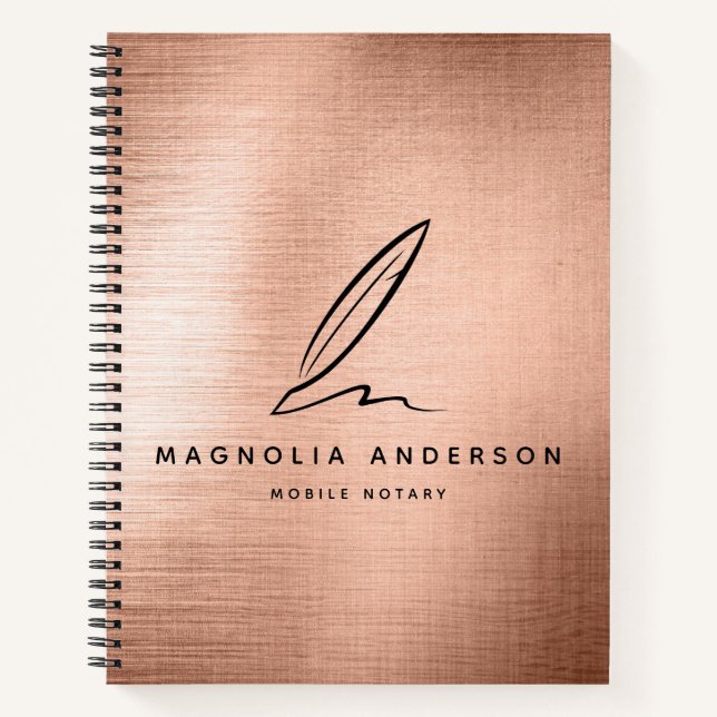 Carnet Métal brossé pour Rose Notaire Mobile (Devant)