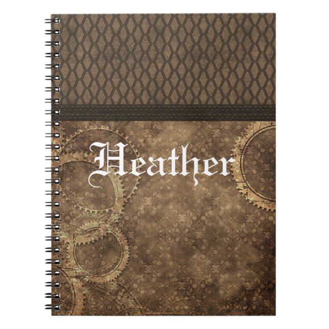 Carnet Metal Gear Steampunk Carnet, Brown (Devant)