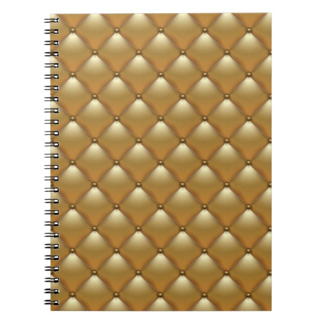 Carnet Meubles en cuir doré, canapé vintage. (Devant)