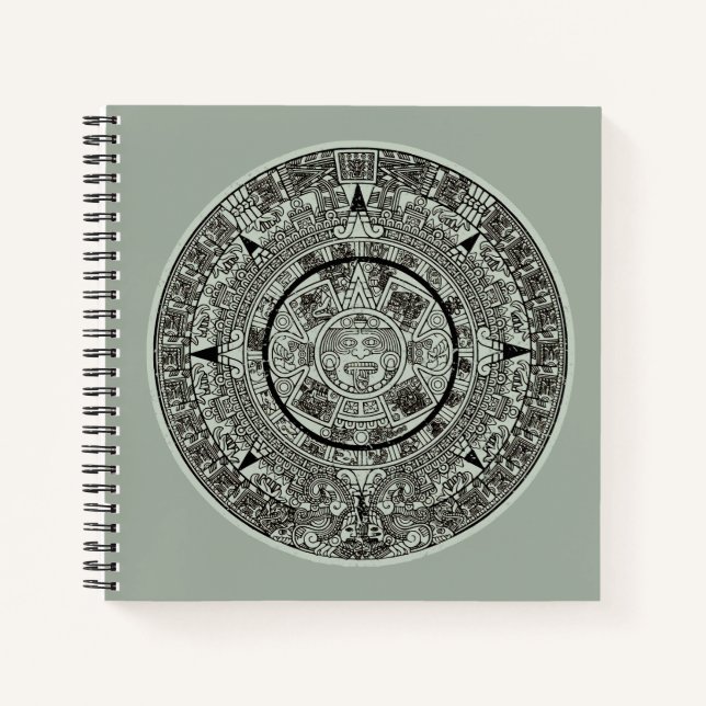 Carnet Mexicaine Aztec Sun Stone Maya Calendrier 1 (Devant)