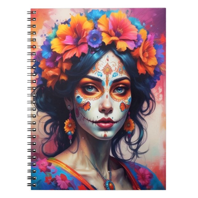 Carnet Mexican Catrina watercolor (Devant)