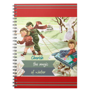 Carnet Mi-siècle Illustration moderne hiver