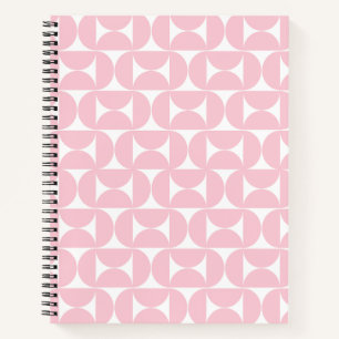 Carnet Mi-Siècle Moderne Bébé rose et blanc Motif