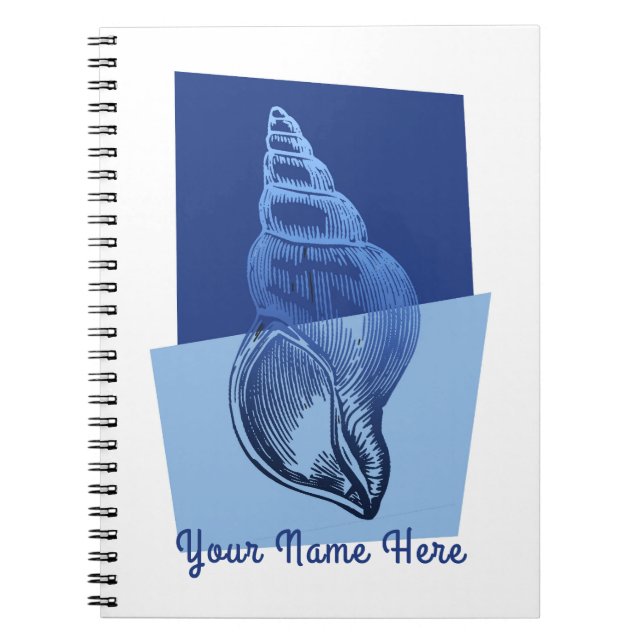 Carnet Mi-siècle Moderne Turban Shell Print Ocean Blue (Devant)
