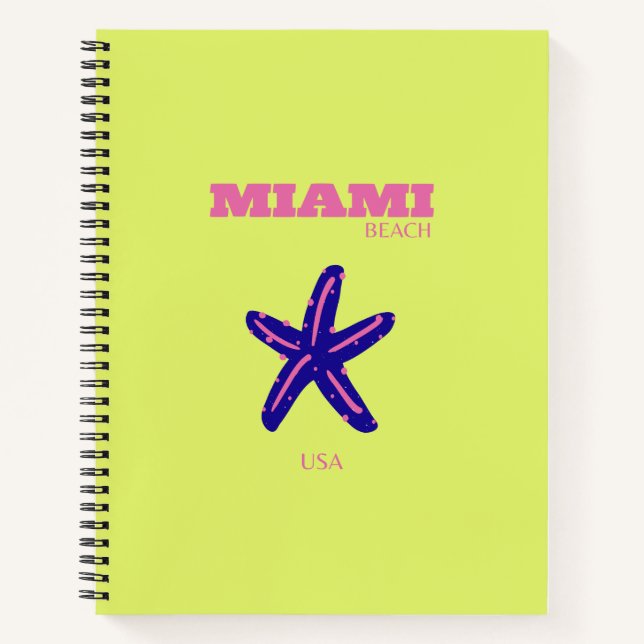 Carnet Miami, Miami Beach, Travel Art, Preppy (Devant)