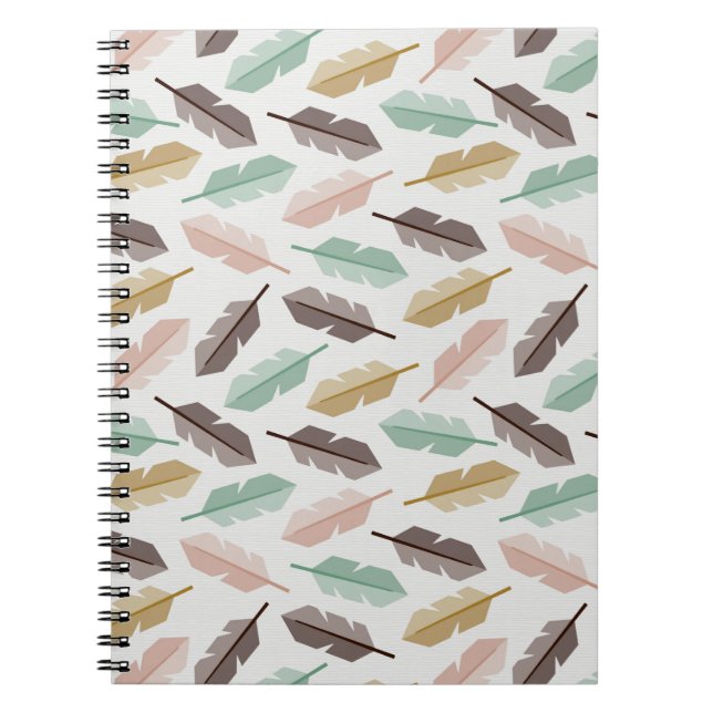 Carnet Mid-Century Modern Retro Feathers (Devant)