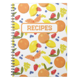 Carnet Mid Mod Grungy Risograph Fruit Recipe