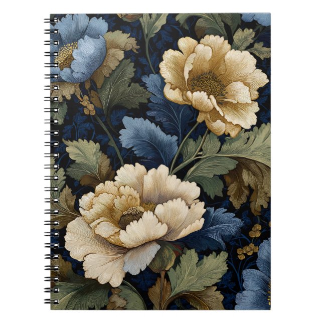 Carnet Midnight Botanica — Floral Élégant (Devant)