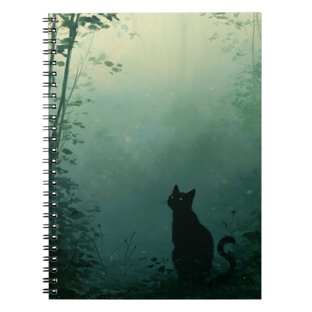 Carnet Midnight Familiar – Art Fantastique avec Chat (Devant)