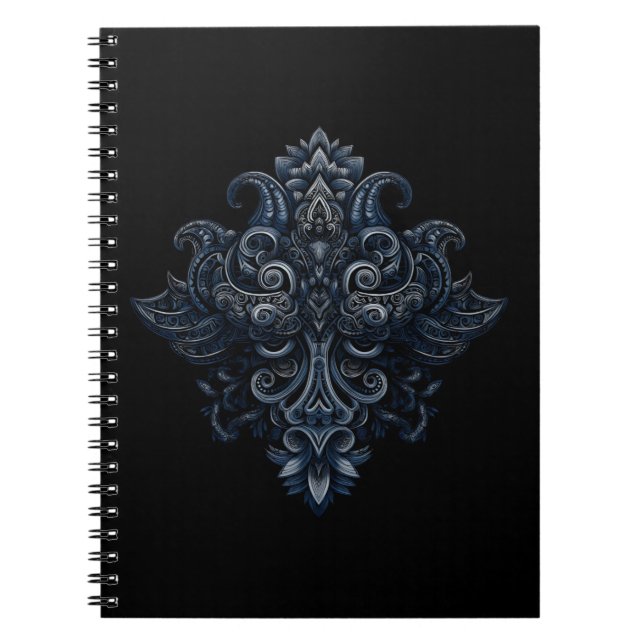 Carnet Midnight Filigree Crest (Devant)
