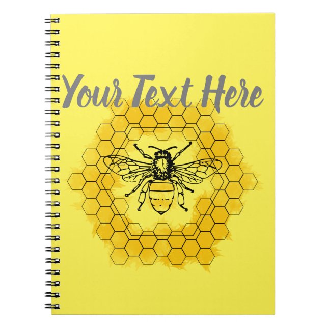 Carnet Miel abeille Bumblebee tendance été et printemps (Devant)