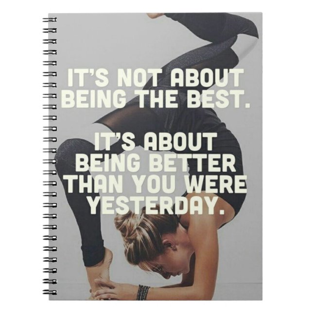 Carnet Mieux que hier - Motivation du yoga féminin (Devant)