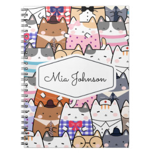Carnet Mignon Animal Fantaisiste Motif Chat Chaton Nom En