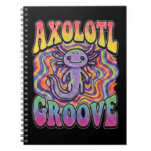 Carnet Mignon Axolotl Hippie Groovy Art Rétro 70s Arc-en-