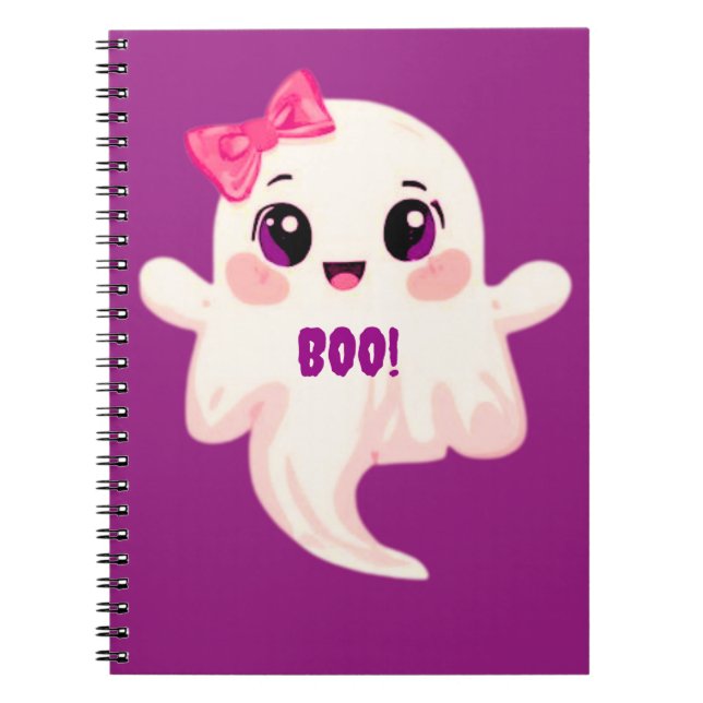 Carnet Mignon Boo de fille ! Fantôme (Devant)
