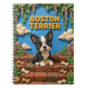 Carnet Mignon chiot Boston Terrier, bébé chien