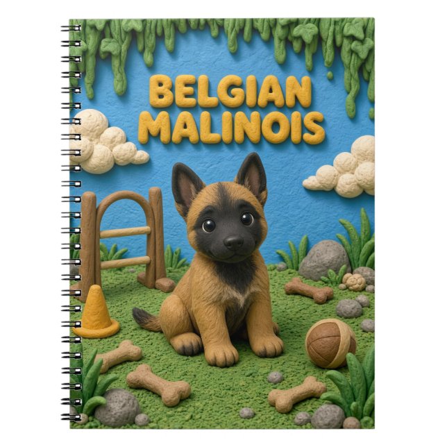 Carnet Mignon chiot Malinois belge, bébé chien (Devant)