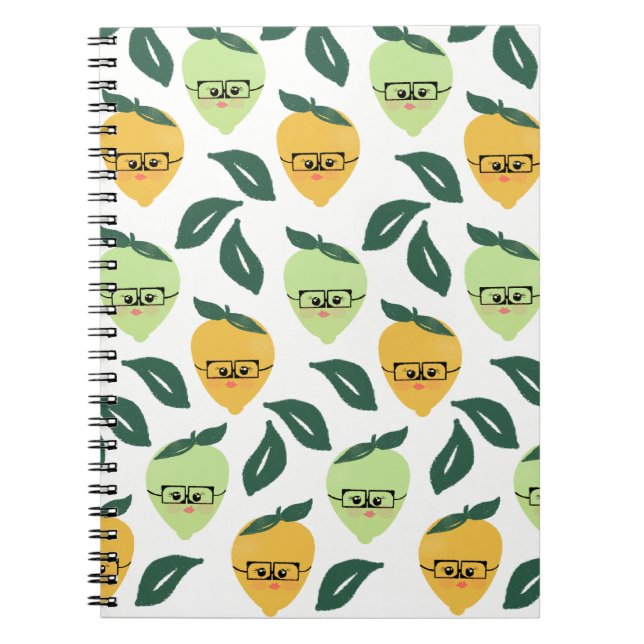 Carnet Mignon Citron Citrus Dessin Animé Motif Végétal (Devant)