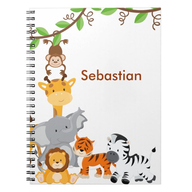Carnet mignon d'animal de bébé de jungle (Devant)