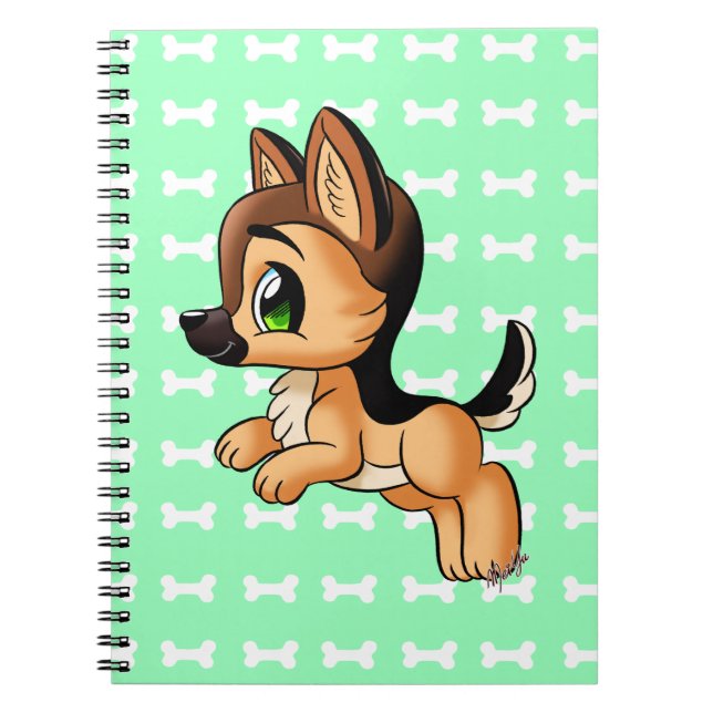 Carnet mignon d'art de chiot de berger allemand (Devant)