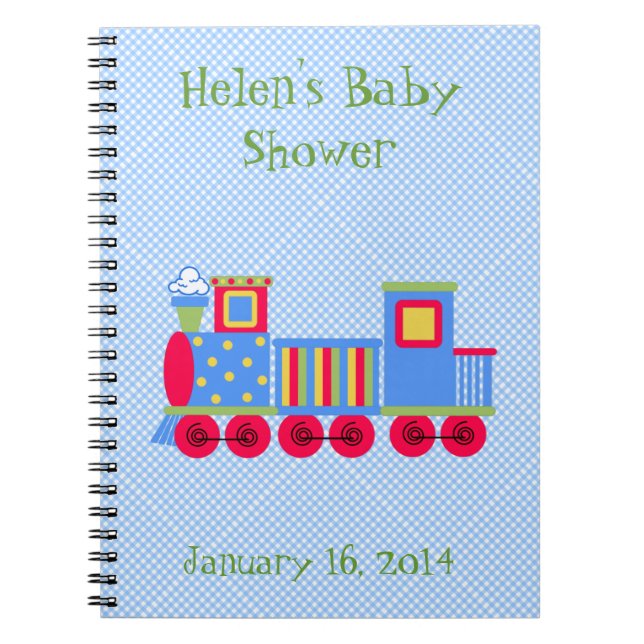 Carnet mignon de coutume de baby shower de train (Devant)