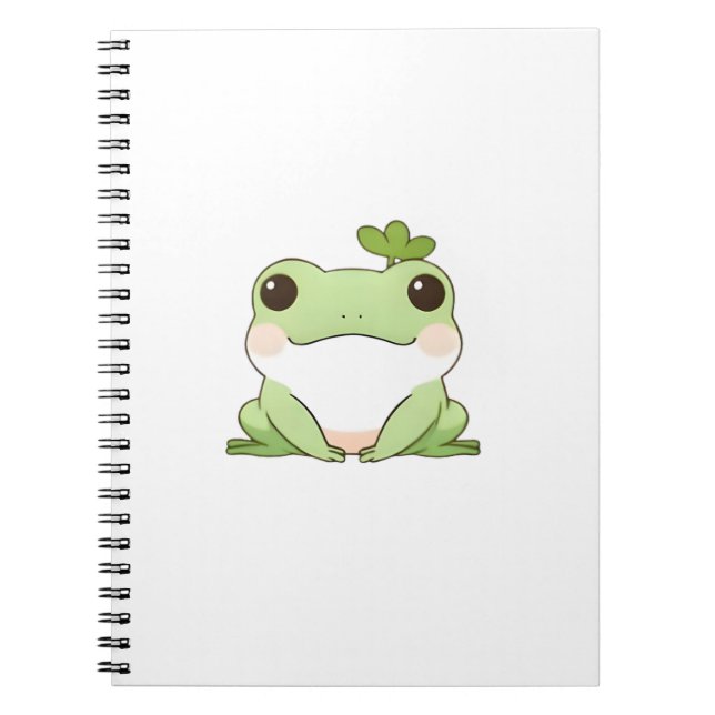 Carnet Mignon Dessin Simple de Grenouille Chibi de Style  (Devant)