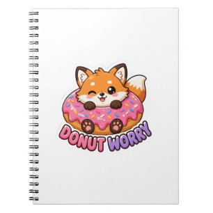 Carnet Mignon Donut Renard Kawaii Ne T'inquiète Pas Pun N