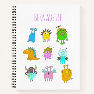 Carnet Mignon Drôle Coloré Monstre Dessin Animé Personnal