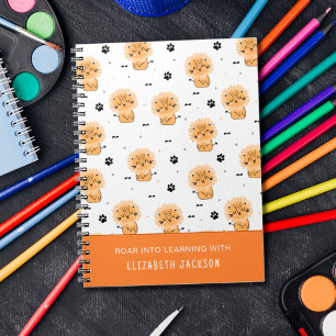 Carnet Mignon et adorable lion de dessin animé avec le no