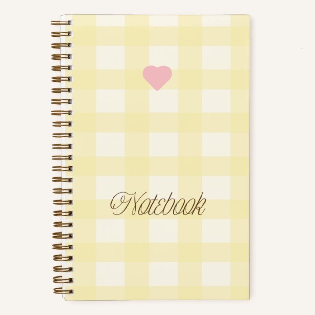 Carnet Mignon Gingham Jaune et Blanc (Recto)