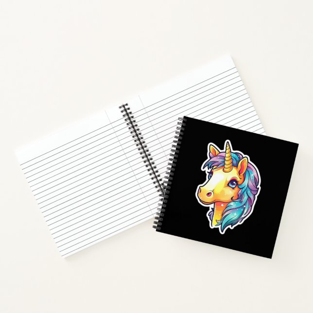 Carnet Mignon Kawaii Licorne Poney Jaune (Intérieur)