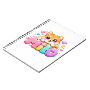 Carnet Mignon Kawaii Milo Nom de Chien Rose Pastel Paille
